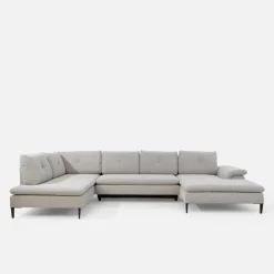 Narożnik rozkładany szary OZZY U prawy