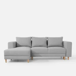 Narożnik rozkładany szary PERA lewy