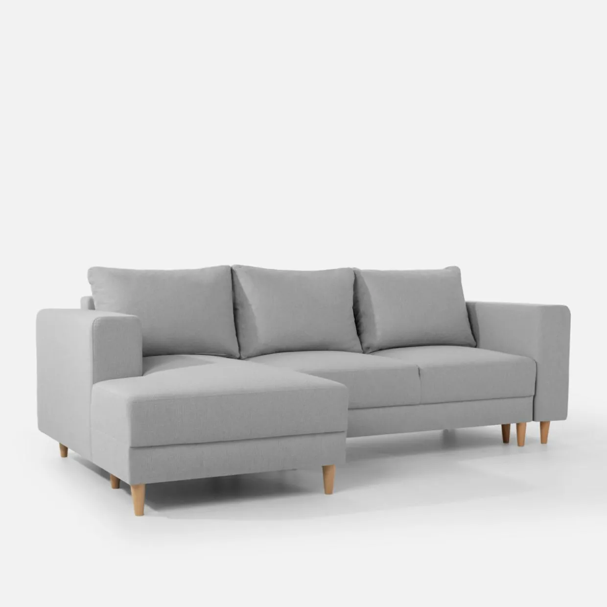 Narożnik rozkładany szary PERA lewy