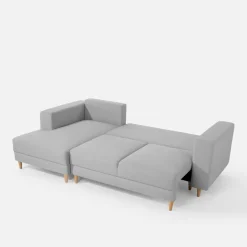 Narożnik rozkładany szary PERA lewy