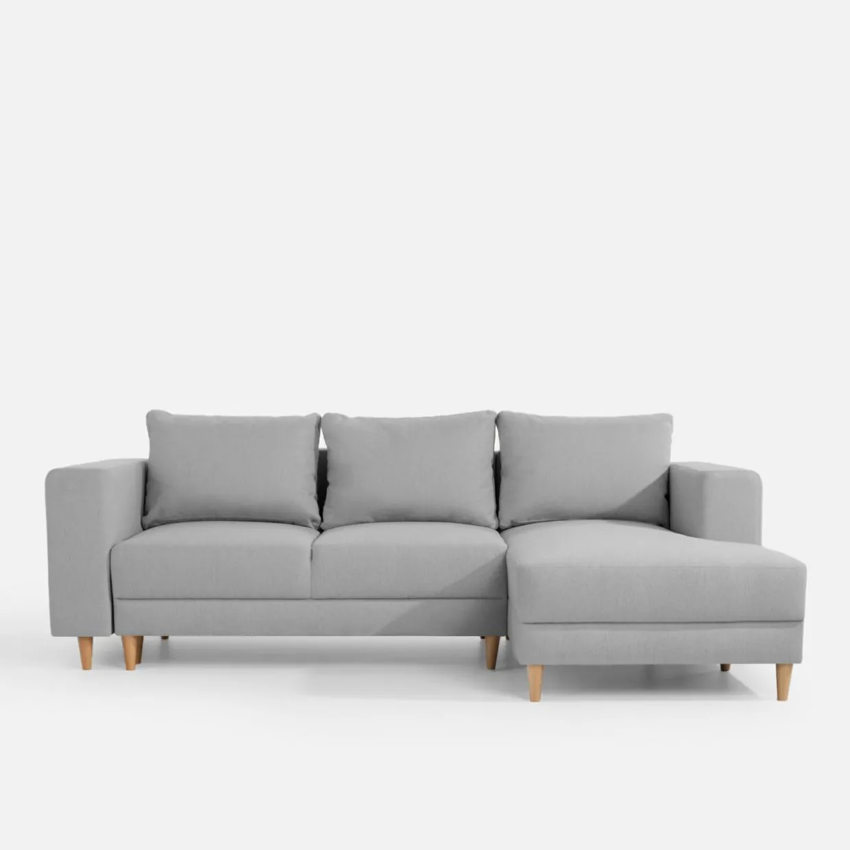 Narożnik rozkładany szary PERA prawy