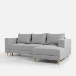 Narożnik rozkładany szary PERA prawy