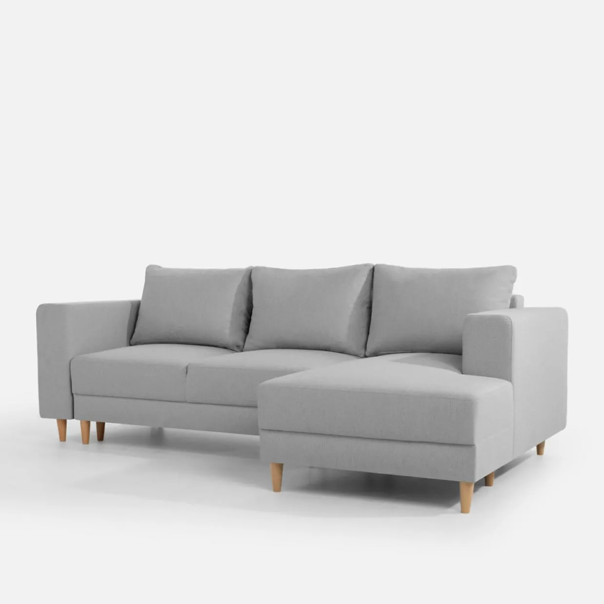 Narożnik rozkładany szary PERA prawy