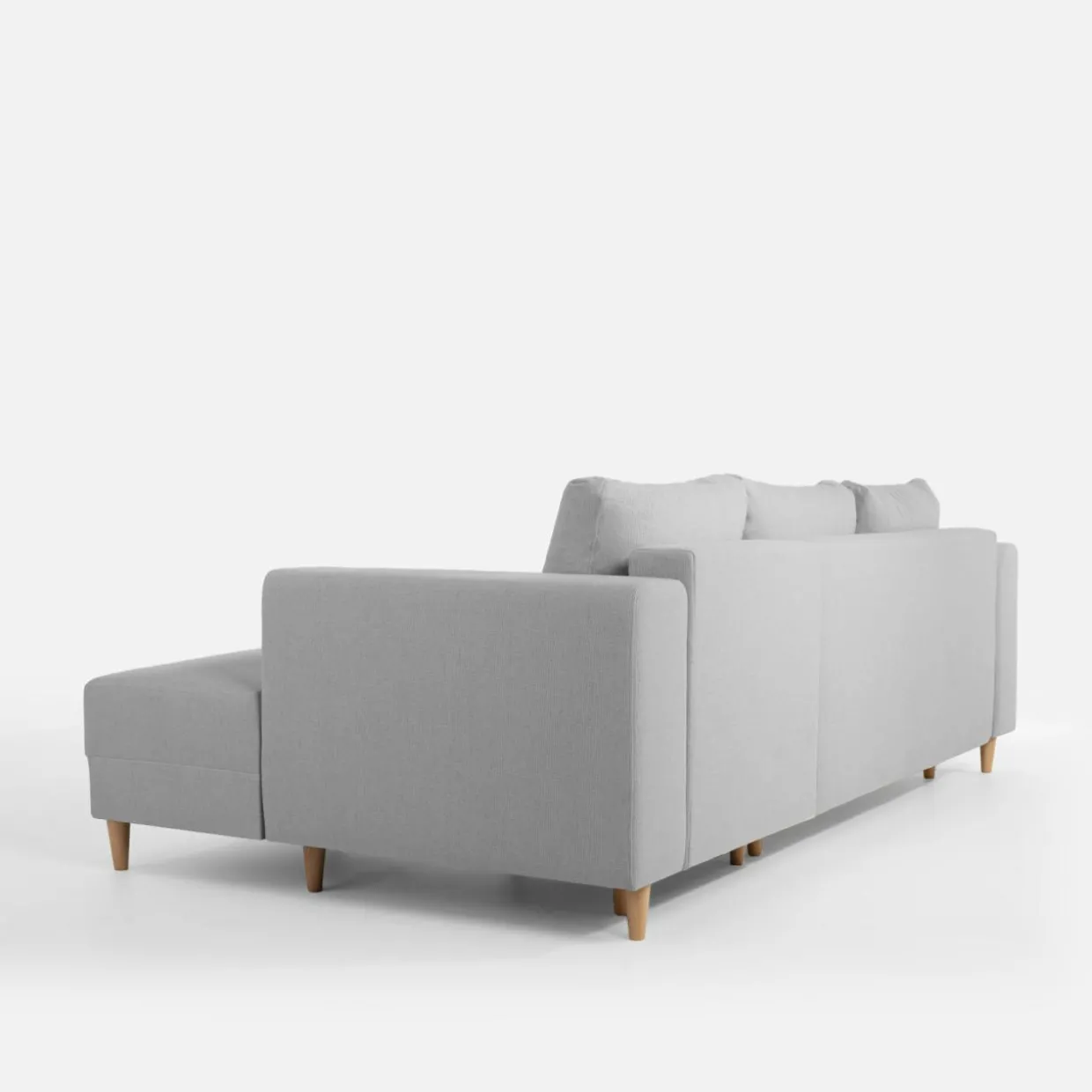 Narożnik rozkładany szary PERA prawy