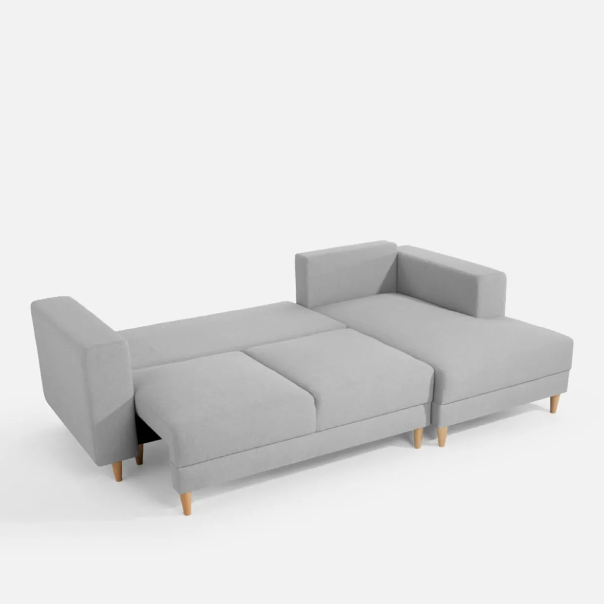 Narożnik rozkładany szary PERA prawy