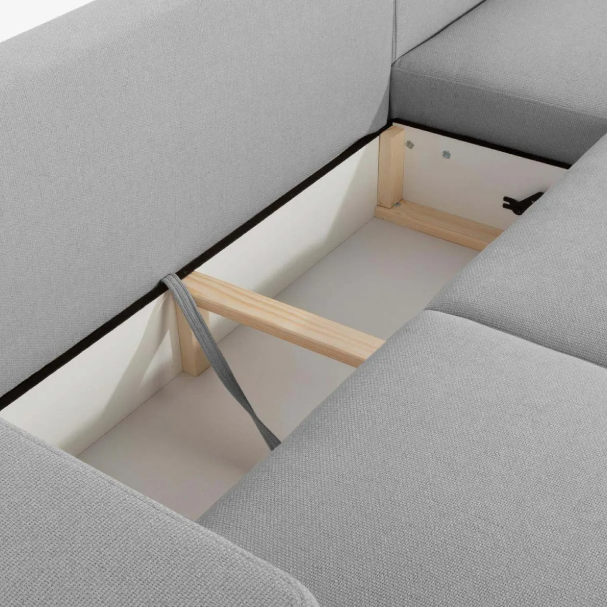 Narożnik rozkładany szary PERA prawy