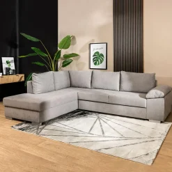 Narożnik rozkładany szary SELENA lewy