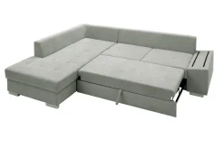 Narożnik rozkładany szary SELENA lewy