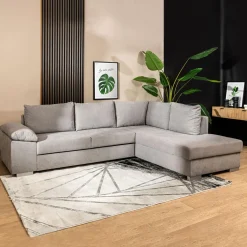 Narożnik rozkładany szary SELENA prawy