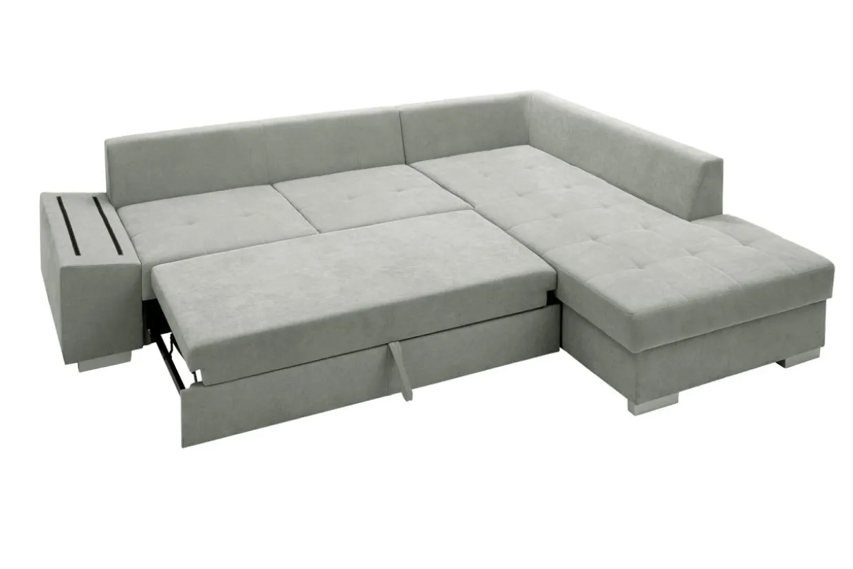 Narożnik rozkładany szary SELENA prawy