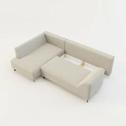 Narożnik rozkładany taupe ASOLO lewy