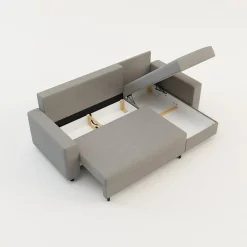 Narożnik rozkładany z 2 pojemnikami szary MEDIO