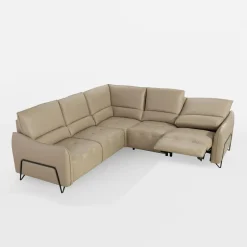 Narożnik rozkładany z funkcją relaks skórzany AXELL lewy