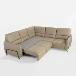 Narożnik rozkładany z funkcją relaks skórzany AXELL lewy