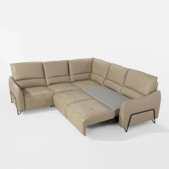 Narożnik rozkładany z funkcją relaks skórzany AXELL prawy