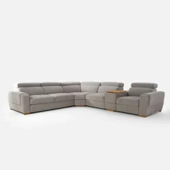 Narożnik rozkładany z funkcją relaks szary VESTA prawy