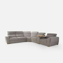 Narożnik rozkładany z funkcją relaks szary VESTA prawy