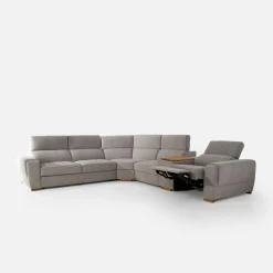 Narożnik rozkładany z funkcją relaks szary VESTA prawy