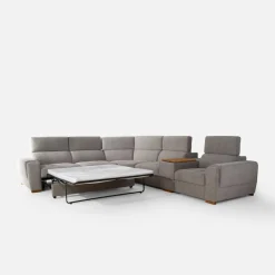 Narożnik rozkładany z funkcją relaks szary VESTA prawy