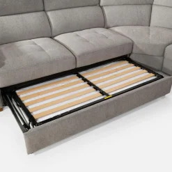 Narożnik rozkładany z funkcją relaks szary VESTA prawy