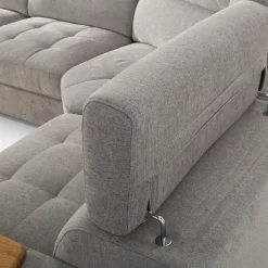 Narożnik rozkładany z funkcją relaks szary VESTA prawy