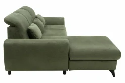 Narożnik rozkładany z poduszkami oliwkowy ALTA lewy