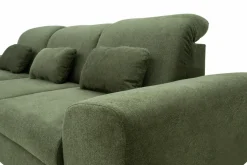 Narożnik rozkładany z poduszkami oliwkowy ALTA lewy