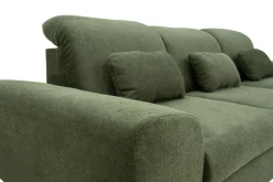 Narożnik rozkładany z poduszkami oliwkowy ALTA prawy