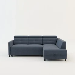 Narożnik rozkładany z regulowanymi zagłówkami niebieski WONDER prawy