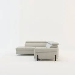 Narożnik rozkładany z regulowanymi zagłówkami jasnoszary ROMEO prawy