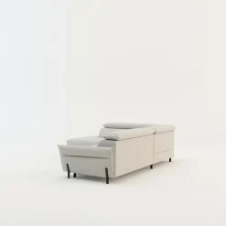 Narożnik rozkładany z regulowanymi zagłówkami jasnoszary ROMEO prawy