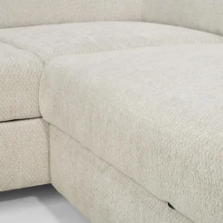 Narożnik rozkładany z regulowanymi zagłówkami jasnoszary ROMEO prawy