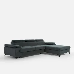 Narożnik rozkładany z regulowanymi zagłówkami SCALA prawy grafit