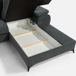 Narożnik rozkładany z regulowanymi zagłówkami SCALA prawy grafit