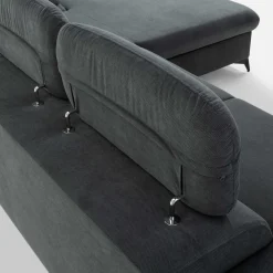 Narożnik rozkładany z regulowanymi zagłówkami SCALA prawy grafit