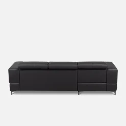 Narożnik rozkładany z regulowanymi zagłówkami czarny TORINO lewy