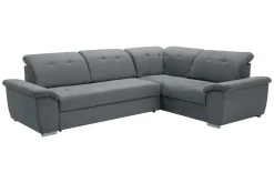 Narożnik rozkładany z regulowanymi zagłówkami szary PEORIA L prawy