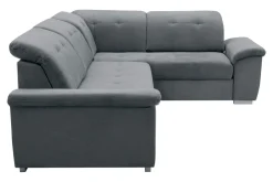 Narożnik rozkładany z regulowanymi zagłówkami szary PEORIA L prawy