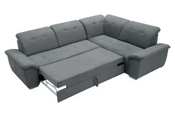 Narożnik rozkładany z regulowanymi zagłówkami szary PEORIA L prawy