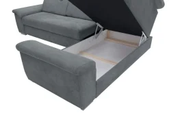 Narożnik rozkładany z regulowanymi zagłówkami szary PEORIA L prawy