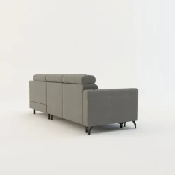 Narożnik rozkładany z regulowanymi zagłówkami szary TULIA prawy