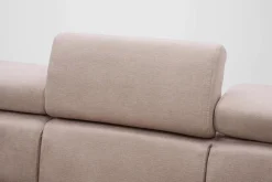 Narożnik rozkładany z regulowanymi zagłówkami beżowy PABLO NEW lewy