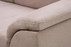 Narożnik rozkładany z regulowanymi zagłówkami beżowy PABLO NEW lewy