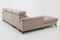 Narożnik rozkładany z regulowanymi zagłówkami beżowy PABLO NEW lewy