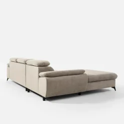 Narożnik rozkładany z regulowanymi zagłówkami SCALA lewy beż