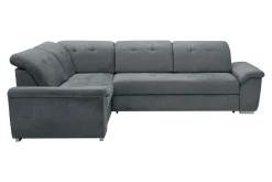 Narożnik rozkładany z regulowanymi zagłówkami szary PEORIA L lewy