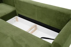 Narożnik rozkładany zielony LUKA lewy