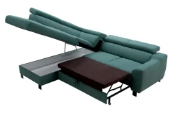 Narożnik rozkładany zielony ASPEN lewy