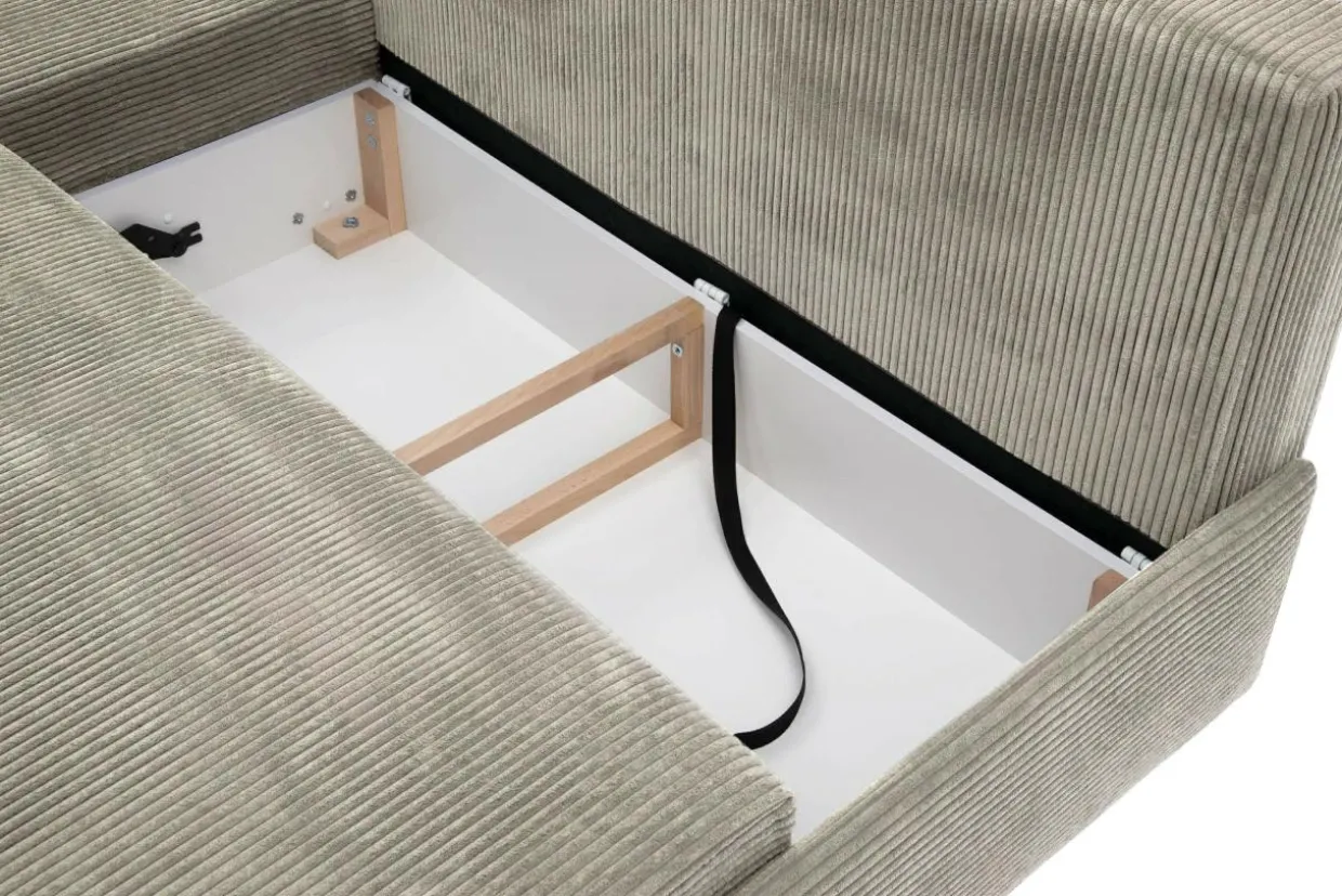 Narożnik sztruksowy beżowy LOGOS lewy