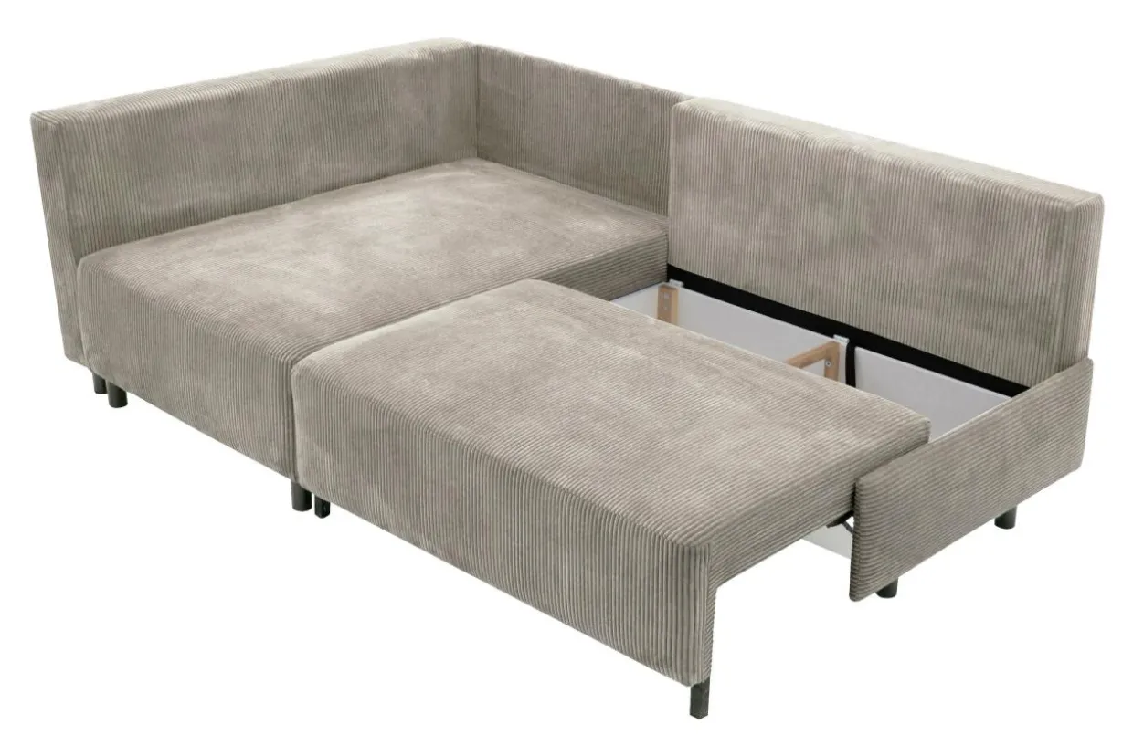 Narożnik sztruksowy beżowy LOGOS lewy